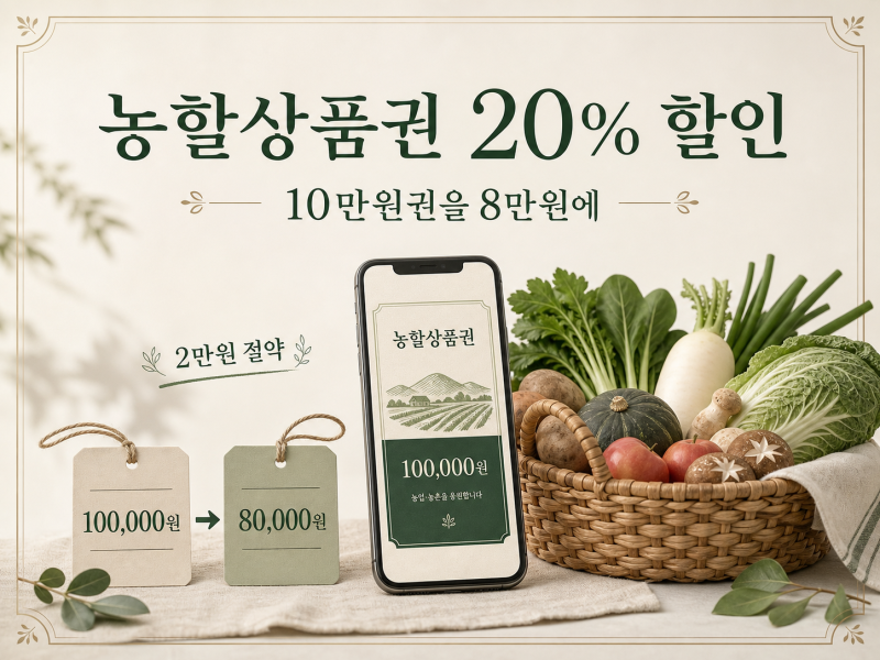 농할상품권 20% 할인｜10만원 사면 얼마? 서울·경기 발행시간·사용처