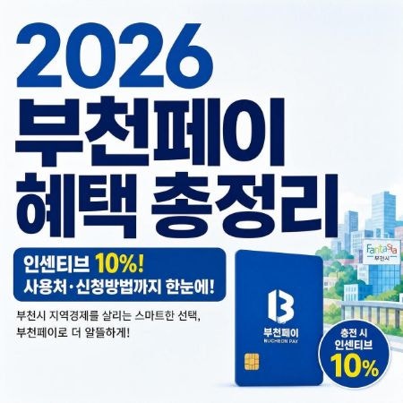 2026 부천페이 헤택 총정리 인센티브 10% 사용처 신청방법까지