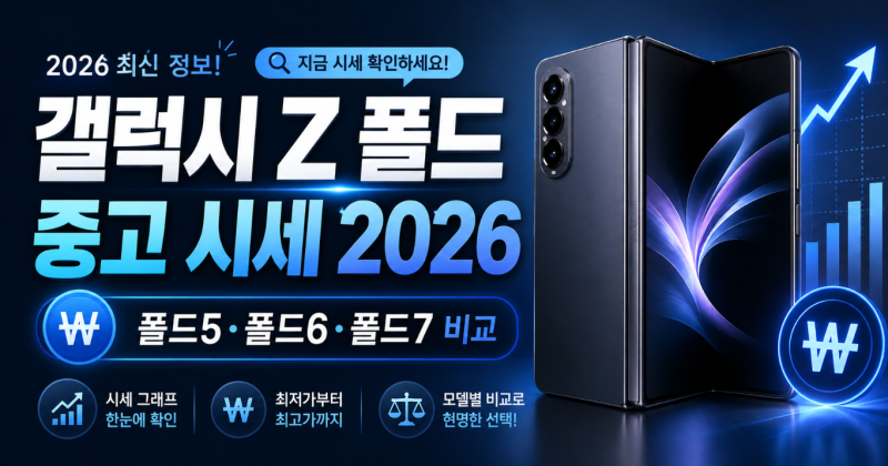 갤럭시 Z 폴드 중고 시세 2026｜폴드5·폴드6·폴드7 가격 얼마나 할까?