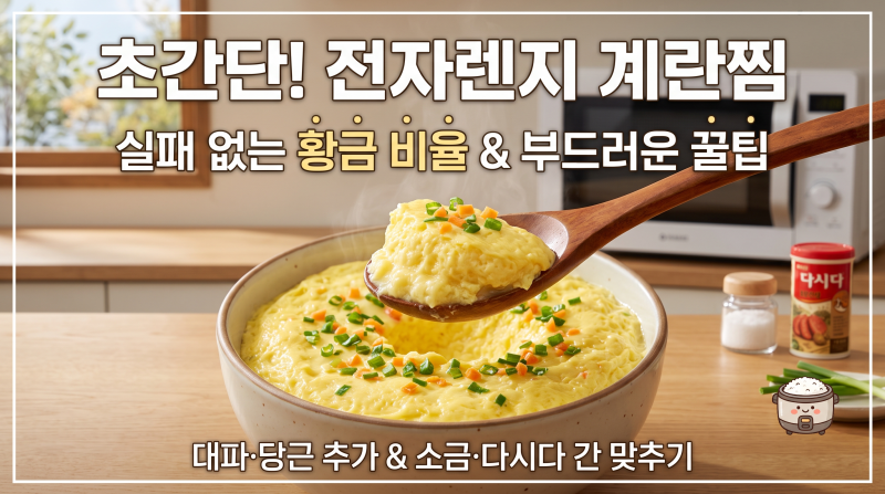 뚝배기보다 부드러운 초간단! 전자렌지 계란찜 황금 레시피와 실패 없는 꿀팁