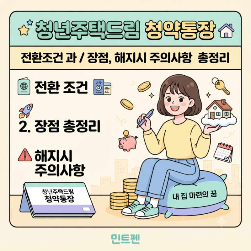 청년주택드림 청약통장 전환조건과 장점, 해지시 주의사항 총정리