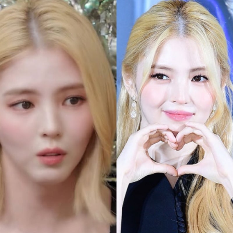 금발 찰떡이라는 한소희.. 단발 vs 긴머리 비교