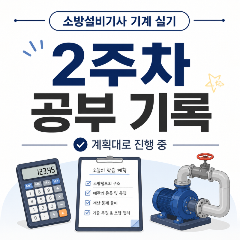 [소방설비기사 기계 실기] 2주 차 공부 기록｜계획대로 진행 중, 아직은 조금 막막하다