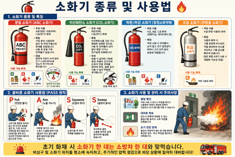 44. 소화기 종류 및 사용법