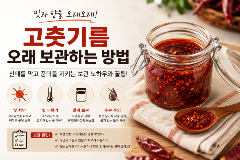 고춧기름 오래 보관하는 방법