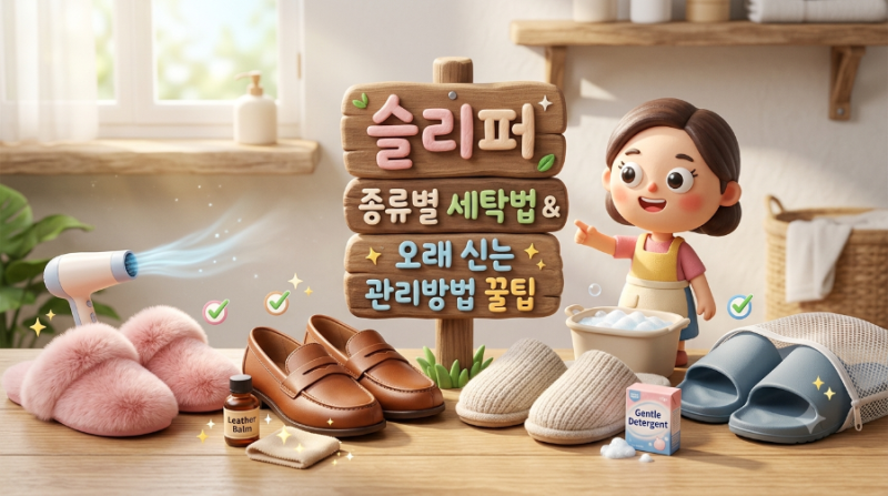 슬리퍼 종류별 세탁법과 오래 신는 관리방법 꿀팁