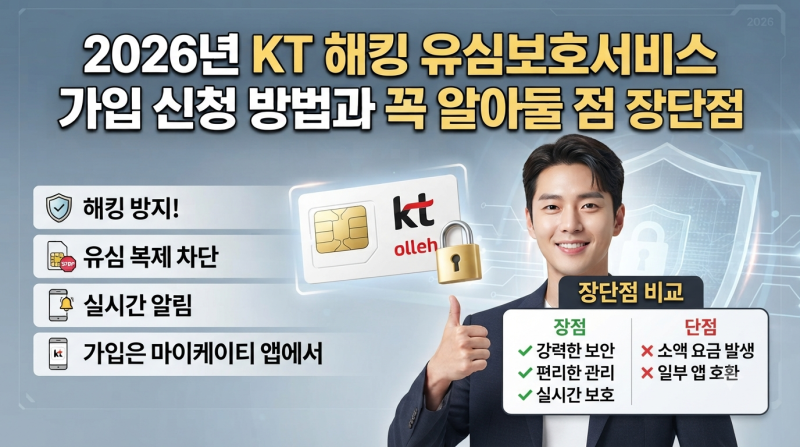 2026년 KT 해킹 유심보호서비스 가입 신청 방법과 장단점