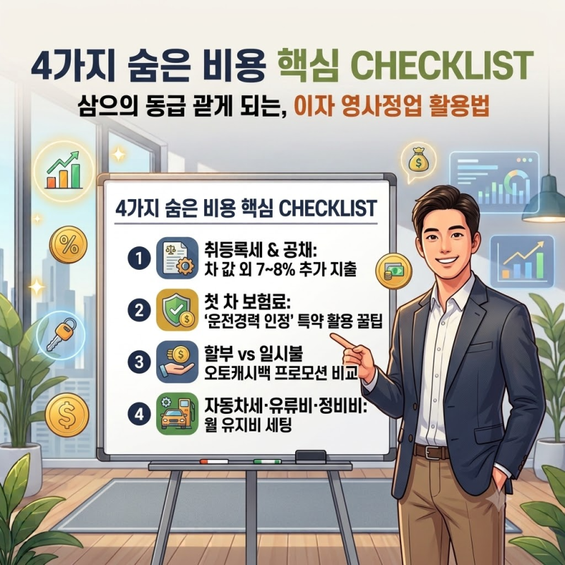 "중고차·첫 차 살 때 취등록세부터 할부까지" 자동차 구매 시 숨은 비용 계산기