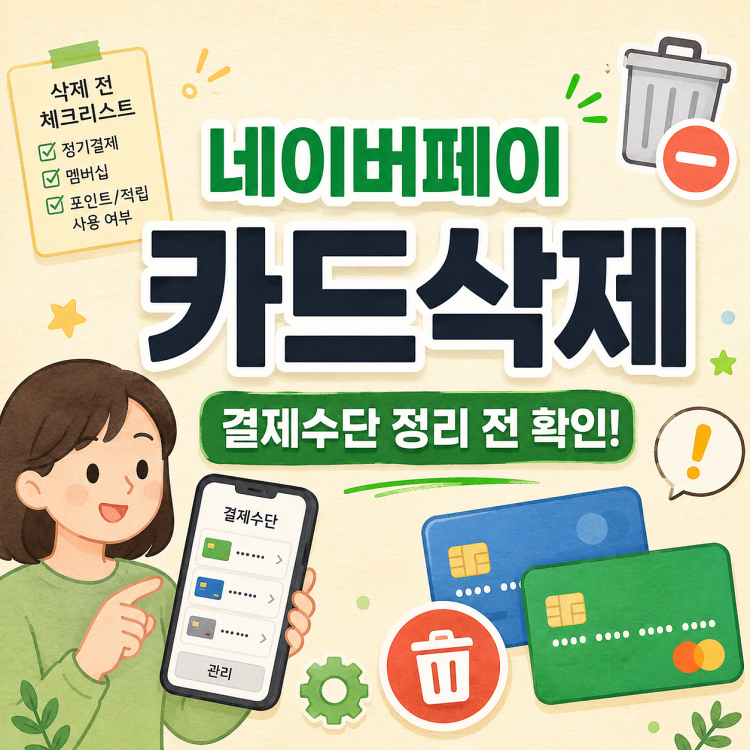 네이버페이 카드삭제 방법, 등록된 결제수단 지우기 전에 확인하세요