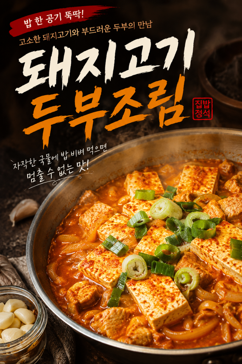 밥 한 공기 뚝딱! 돼지고기 두부조림 만들기 찌개용 돼지고기 활용 레시피