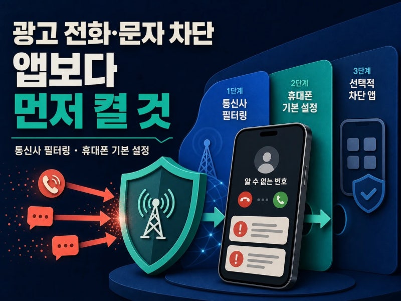 차단 앱 깔기 전에, 스팸 전화 차단 체크리스트 (+ 118 신고 | 광고 문자 거부 | 통신사 부가서....
