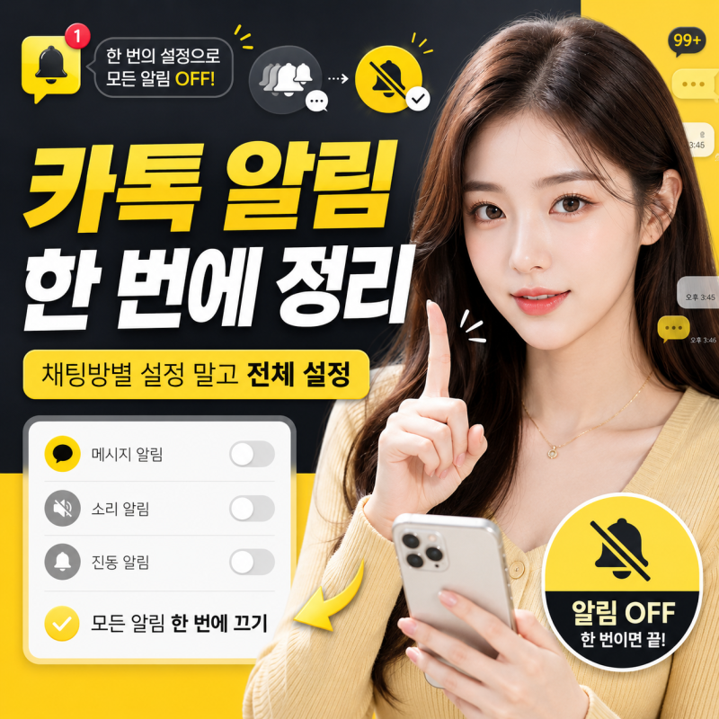 카톡 알림 하나씩 끄지 말고 한 번에 정리하는 법 (카카오톡 전체 알람 끄기)
