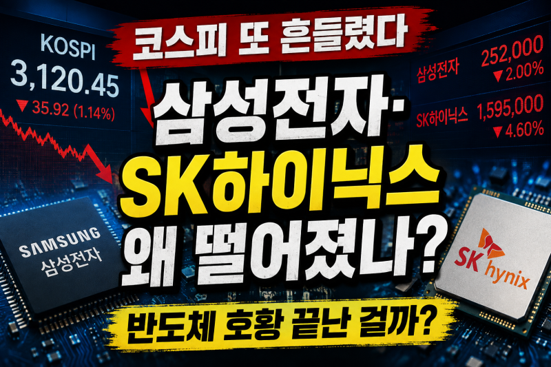 코스피가 또 흔들린 이유, 삼성전자·SK하이닉스 반도체주 하락 원인은?