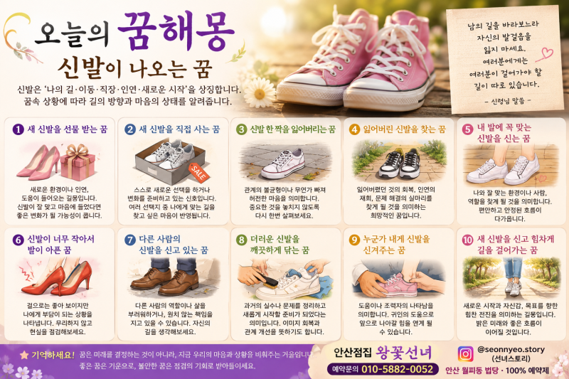 2026년 8월 25일 화요일 왕꽃선녀가 전하는 오늘의 꿈해몽