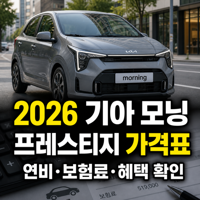 2026 기아 모닝 가격표와 프레스티지 트림, 연비·보험료·혜택 정리