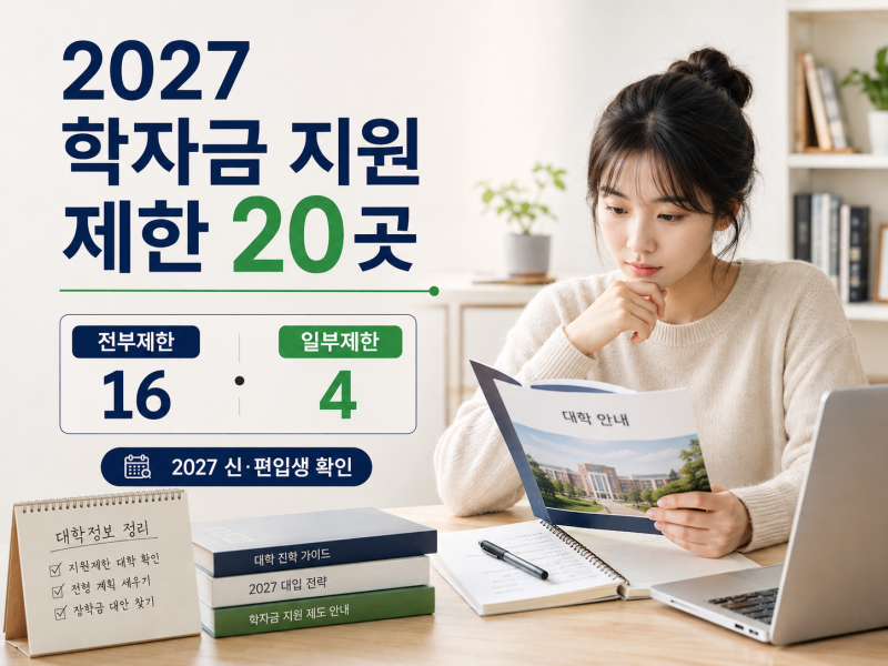 2027 국가장학금 제한 대학 20곳 확인, 학자금대출 가능 여부까지 정리