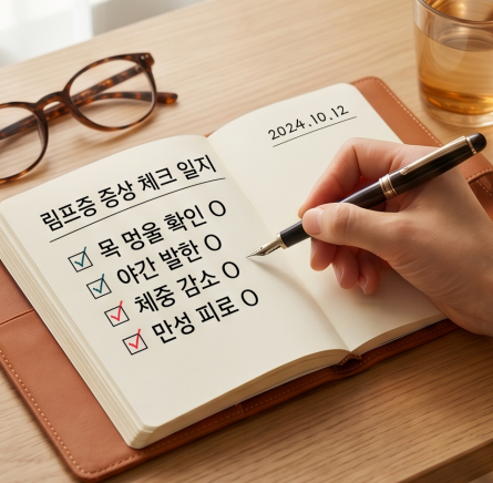 목 멍울과 야간 발한으로 알아본 악성 림프종 림프암 증상 6가지