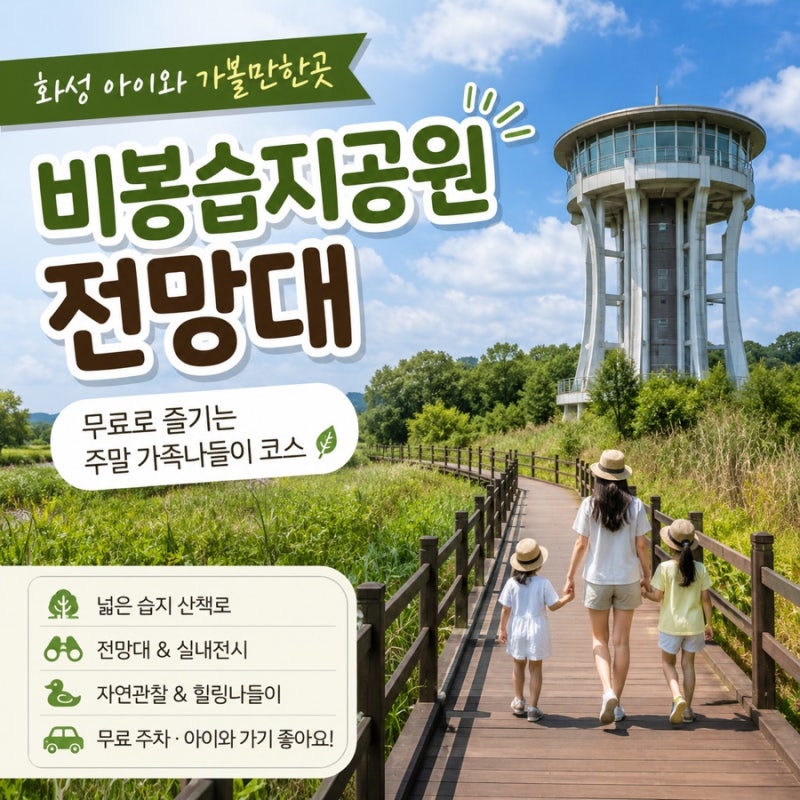 화성 아이와 가볼만한곳 비봉습지공원 전망대｜무료로 즐기는 주말 가족나들이