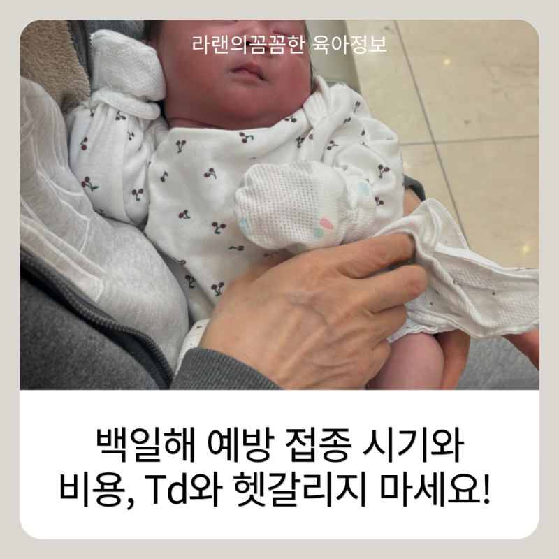 백일해 예방접종, 접종시기 비용과 Td와 헷갈리면 안 되는 이유