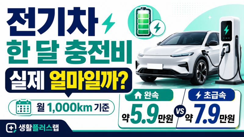전기차 한 달 충전비 실제 얼마일까?｜완속·급속 비용 비교