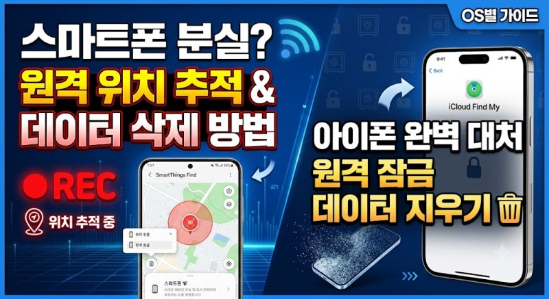 [핸드폰분실] 스마트폰 분실 시 원격 위치 추적 및 데이터 삭제 가이드 (갤럭시·아이폰)