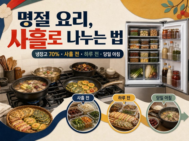 사흘에 나눠 한 명절 음식 준비 체험기 (+ 나물 데치기 | 전 부치기 | 냉동 보관 | 데우는 법)