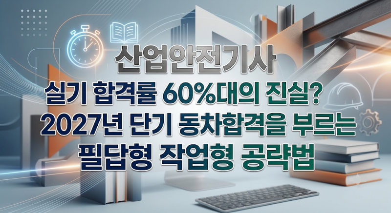 산업안전기사 실기 합격률 60%대의 진실? 2027년 단기 동차합격을 부르는 필답형 작업형 공략....