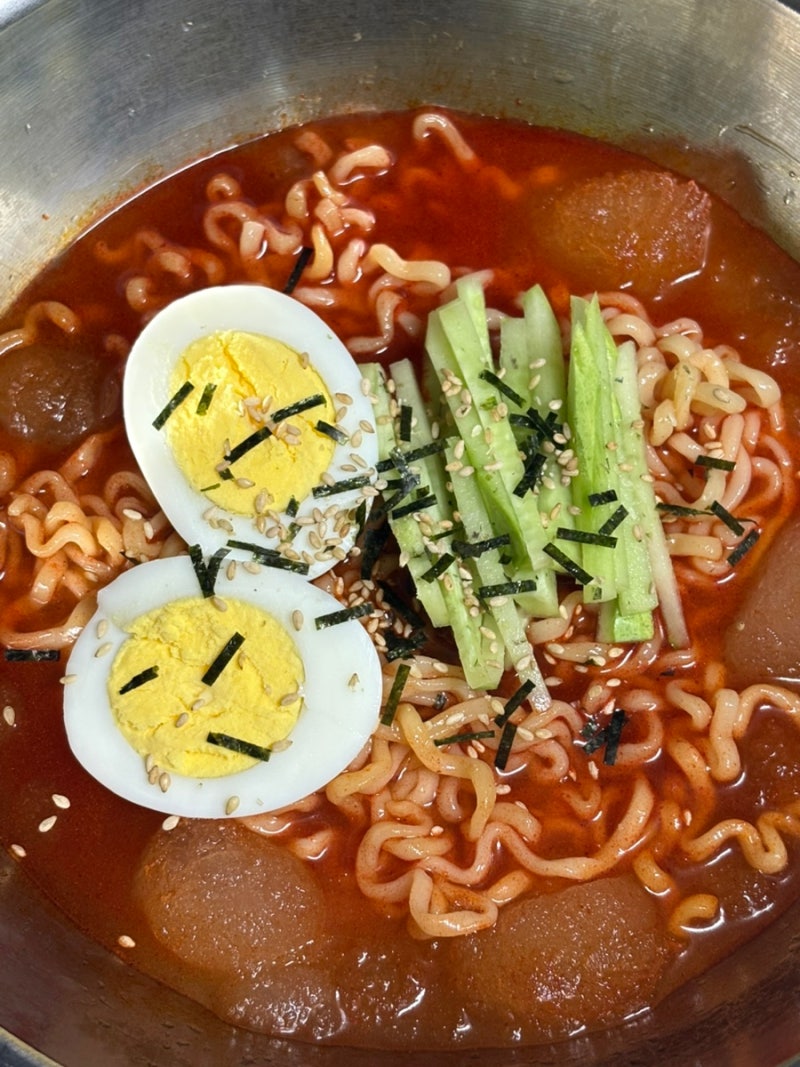 불닭냉면 레시피 불닭볶음면 곰곰 냉면육수로 간단하게 만들기