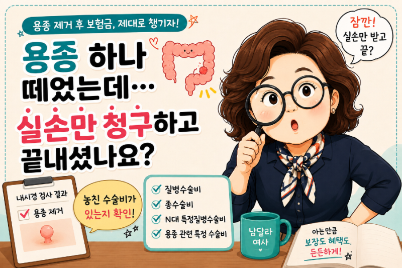 용종 하나 떼었는데.. 실손만 청구하고 끝내셨나요?