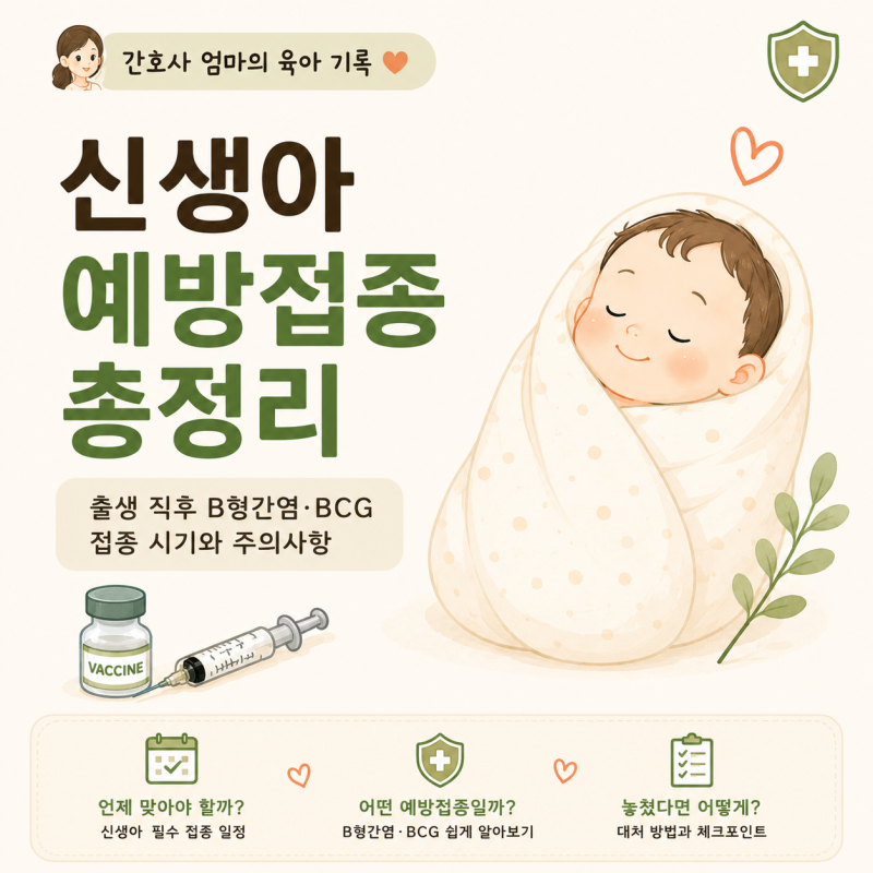 신생아 예방접종 총정리｜출생 직후 B형간염·BCG 접종 시기와 주의사항
