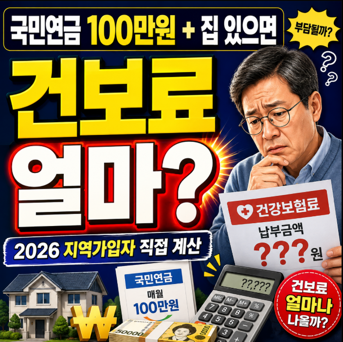 2026 지역가입자 건강보험료 계산, 국민연금 100·150·200만원에 재산과표 1억·2억·3억·5억이면 ....