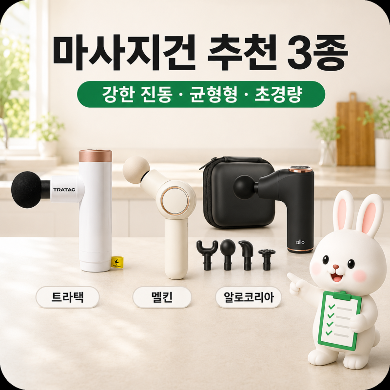 마사지건 추천 3종 비교｜트라택·멜킨·알로코리아, 부모님 선물로 고른다면?