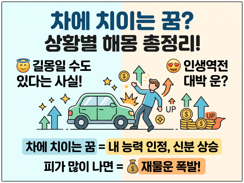차에 치이는 꿈 길몽일 수도 있다는 사실 아셨나요!