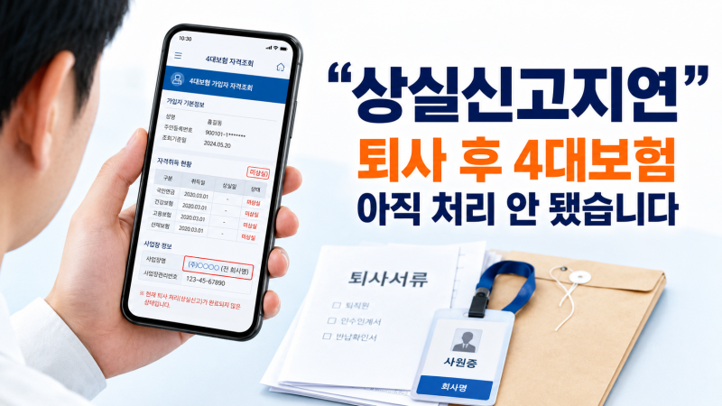 퇴사했는데 4대보험 그대로? 상실신고 지연 해결 순서