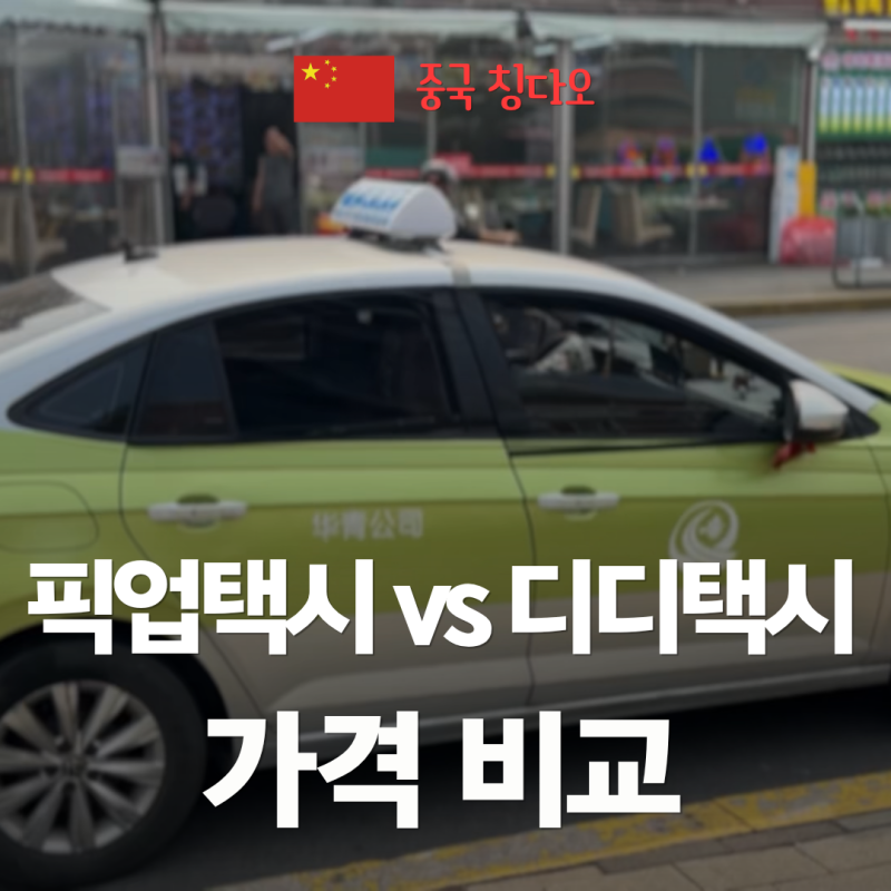 칭다오 공항 픽업 택시 예약, 5인 6인 디디택시 2대 가격 비교