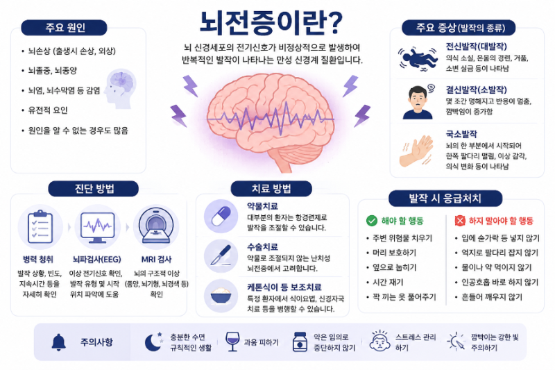 "아이가 자꾸 눈을 깜빡이고 멍하다면? 갑자기 멍하거나 몸이 떨린다면?" '뇌전증'의 원인, 종....
