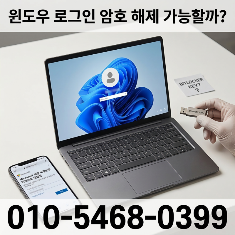 비트로커 복구키가 없는데 윈도우 로그인 암호 해제 가능할까?