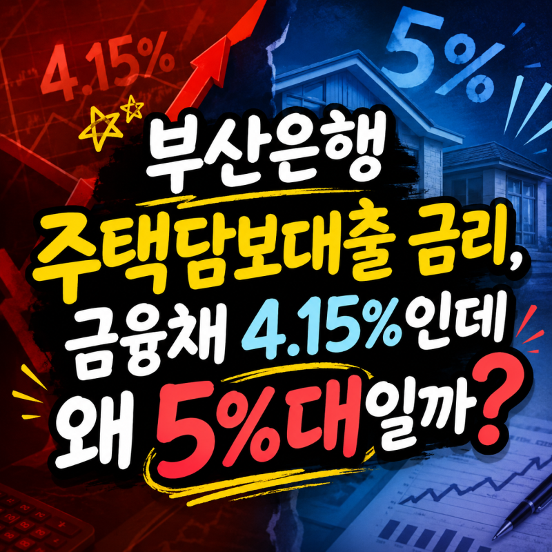 부산은행 주택담보대출 금리, 금융채 4.15%인데 왜 5%대일까