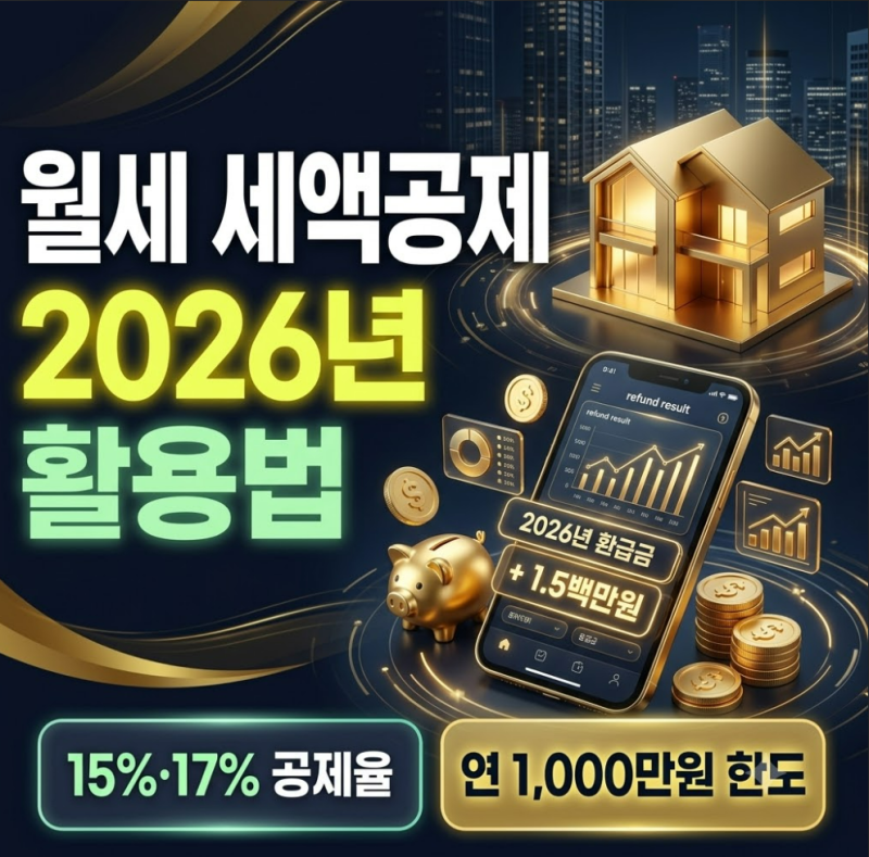 2026년 최신 월세 세액공제 조건·한도 총정리 (전입신고·5년 소급 환급법,프리랜서,사업자,이....