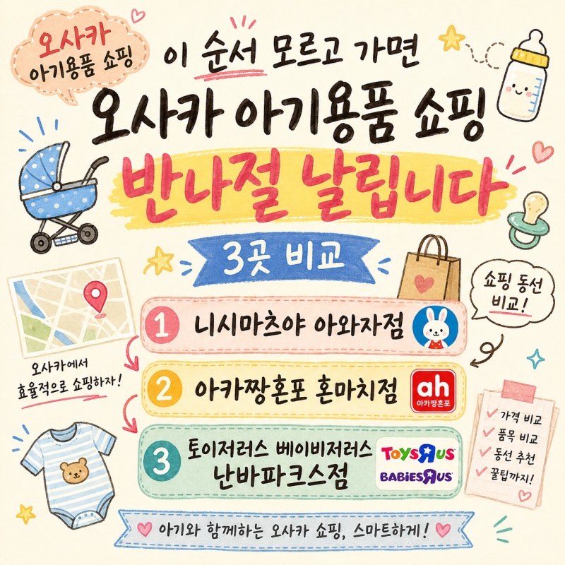이 순서 모르고 가면 오사카 아기용품 쇼핑 반나절 날립니다