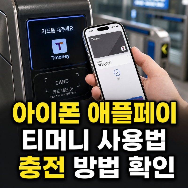 아이폰 애플페이 티머니 교통카드 사용법과 충전 방법