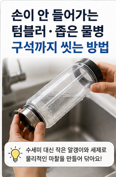 텀블러 깨끗하게 세척하는 방법, 구석까지 씻는 방법