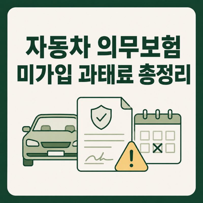 자동차보험 하루만 미가입해도 과태료? 의무보험 미가입 기간과 운행 시 처벌 정리