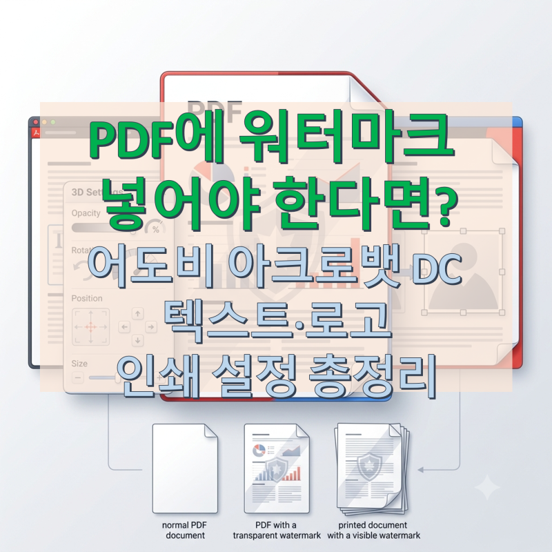어도비 아크로뱃 DC PDF 워터마크 삽입 및 설정 총정리!