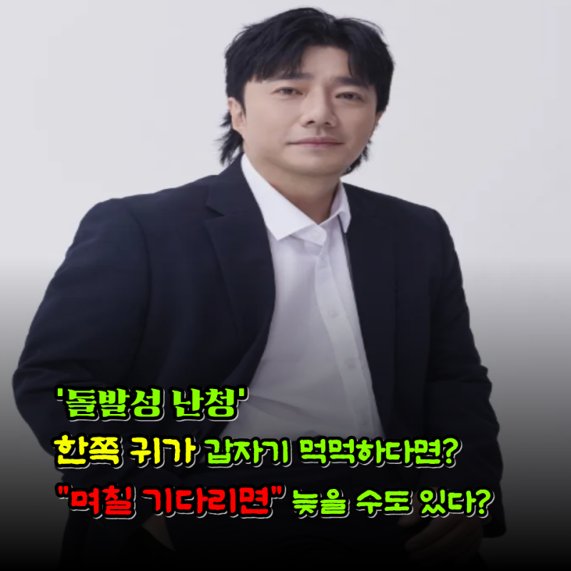 배기성 "한쪽 귀가 거의 안 들린다" 돌발성 난청 증상, 귀 먹먹함 절대 그냥 넘기면 안 되는 ....