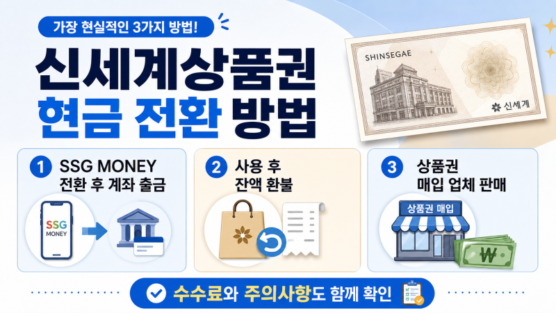 신세계상품권 현금 전환 방법 | SSG 머니 출금 수수료, 잔액 환불 총정리