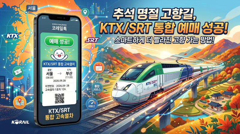 추석 KTX·SRT 통합 취소표 잡는법: 3대 방출 시간과 통합 앱 새로고침 꿀팁