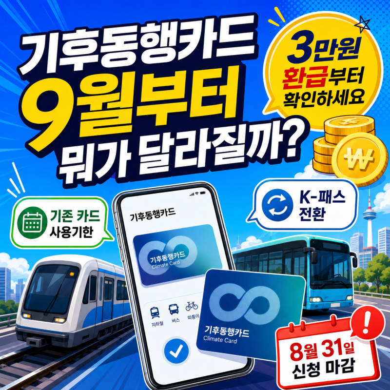 기후동행카드 9월부터 뭐가 달라질까? 3만원 환급부터 확인하세요