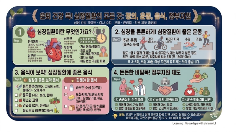 [혈관 건강 가이드] 심장질환의 모든 것: 정의, 운동, 음식, 정부지원 총정리
