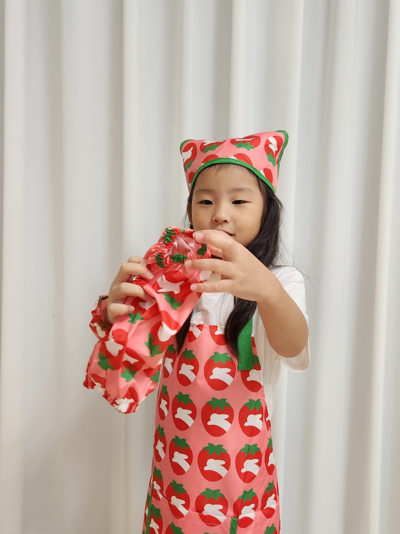유치원 앞치마 추천 방수 앞치마 3종 세트 실사용후기